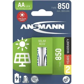 Ansmann Solar NiMH Akku AA Typ 850 (min. 800 mAh) maxE 2er