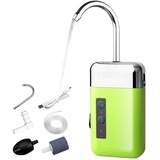 Lixada Tragbare Mini-Luftpumpe für den Außenbereich, Luftsauerstoffpumpe mit Luftsteinrohr, 3-in-1-Sensor, USB-Aufladung grün