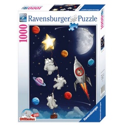 Ravensburger Puzzle Ottifanten Weltall / Space 1000 Teile ca. 50X70cm, Puzzleteile