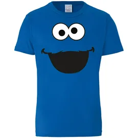LOGOSHIRT T-Shirt "Sesamstraße - Krümelmonster Gesicht", Damen, Gr. M, blau, 100% Baumwolle, unifarben, normal, Rundhals, Shirts T-Shirt, mit lizenziertem Print