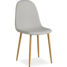Homestyle4u Essgruppe mit 2 Stühlen Weiß Grau 2372,