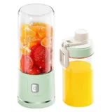 Tragbarer Mini Mixer 450 ml – Smoothie Maker mit Glasbecher, USB-Aufladung, Edelstahlklingen, kompakt für Küche, Büro & unterwegs - Grün