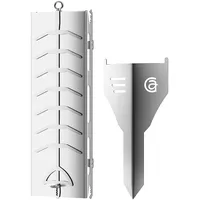 G.a HOMEFAVOR Flammlachsbrett Edelstahl 56 x 17 cm, inkl. Erdspieß Lachsbrett zum Grillen Feuerschale Langer Flammlachshalter für Kugelgrills Flammlachs Halterung für Camping, Garten oder Lagerfeuer