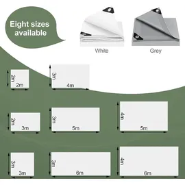 Woltu Abdeckplane wasserdicht Plane mit Ösen 140 g/m2 PE Schutzplane UV-beständig wetterfest reißfest Abdeckung für Gartenmöbel Pool Holz