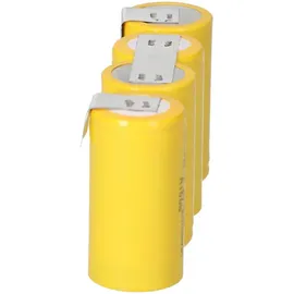 Akkuman 4er Reihe Akku Sub-C 2000mAh 4,8V NiMH mit Lötfhane schräg