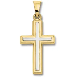 Ketten-Anhänger ONE ELEMENT "Kreuz Anhänger aus 333 Gelbgold", gold, Schmuckanhänger, Damen, Gelbgold 333, Damen Gold Schmuck
