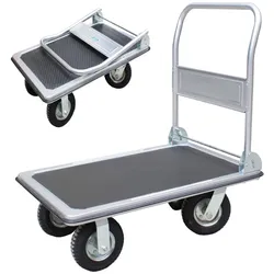 Plattformwagen 300 kg luftbereift Transportwagen Handwagen Transportkarre