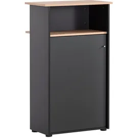 MÖBELPARTNER Empfangstheke gerade, artisan-eiche, schwarz 65,8 x 44,0 x 110,5 cm