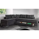 INOSIGN Ecksofa »Night & Day L-Form mit Dauer-Schlaffunktion ohne Armlehnen«, mit Boxspring-Bettfunktion 164x200 cm und Bettkasten, Dauerschläfer! schwarz