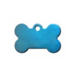 Adressanhänger für Tiere, mit Diamantgravur Knochen groß blau
