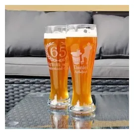 LUXENTU Weizenglas Weißbierglas 0,5 Liter - 60. Jubiläum