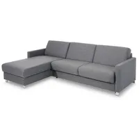 bali Ecksofa Maike Stoff Grau, Blau Grau /