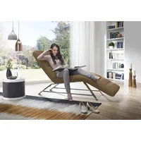 W.Schillig Relaxliege daily dreams Leder/Polyester 75 x 91 x 170 cm Braun mit Kissen