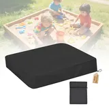 VTMJ Sandkasten Abdeckung 155 x 155cm, 210D Oxford Sandkastenabdeckung, Abdeckplane Sandkasten mit Gummizug Kordelzug und Aufbewahrungsbeutel, Wasserfeste Abdeckung für Sandkiste Pool Garten, Quadrat