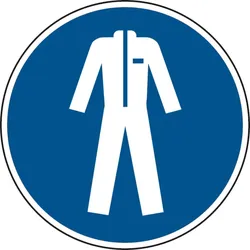 Gebotsschild, Schutzkleidung benutzen M010 - ASR A1.3 (DIN EN ISO 7010) - 200x1.5 mm Kunststoff