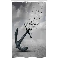 ABAKUHAUS Duschvorhang Anker 120 x 180 cm grau