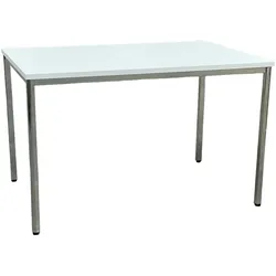 CEHA Besprechung- und Mehrzwecktisch 120 x 80 cm mit verchromten Gestell und Dekor weiß