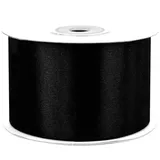 Creativery 50mm Satinband 25m Schleifenband Geschenkband Dekoband Breites Stoffband Schwarz