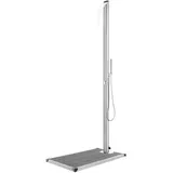 vidaXL  Gartendusche mit Grauer Bodenplatte 225 cm 3070795