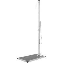 vidaXL  Gartendusche mit Grauer Bodenplatte 225 cm 3070795