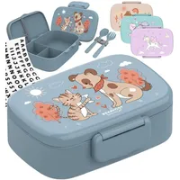 Bearfoot Brotdose Kinder mit Fächern, BPA frei, Lunchbox, Bento