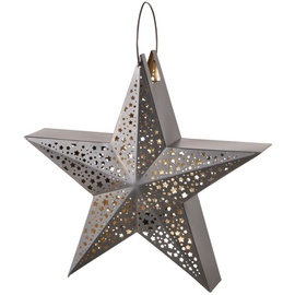 Boltze Windlicht »Weihnachtsdeko«, mit kleinen Sternen verziert, großer Weihnachtsstern Eisen Metall, schwarz