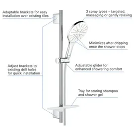 Grohe Vitalio SmartActive 150 Brausestangenset 3 Strahlarten