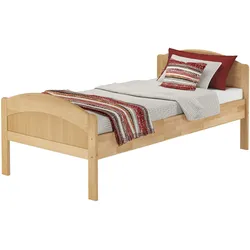 Erst-Holz Überlanges Holzbett mit hoher Sitzkante Buche natur 90x220 Zubehör wählbar V-60.75-09-220ohne Zubehör