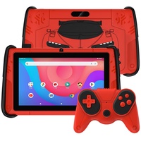 PRITOM 7" Android 12 Tablet für Kinder, 4 GB RAM 64 GB ROM, Kindersoftware vorinstalliert, WLAN, mit cooler Hülle in Sportwagenform, Rot