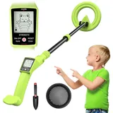 DR.ÖTEK Metalldetektor Kinder, Leichter Golddetektor mit LCD-Display, 69-100 cm Verstellbarer Metalldetektor für Kinder Wasserdicht, Metalldetektor mit Sandschaufel, Sandsieb, Grün