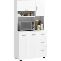Homcom Küchenbuffet 89 x 39,5 x 168 cm Weiß