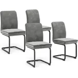 Vichy Vichy, Stühle, Freischwinger Eleganza, Grau, 4er Set