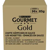 Purina Gourmet Gold Zarte Häppchen Katzennassfutter Sorten-Mix, 96x85g