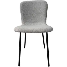 SalesFever Esszimmerstuhl Bouclé hellgrau 4er Set