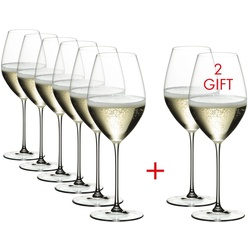 Riedel - Veritas Champagner Weinglas, transparent, 445 ml (6+2 gratis)