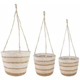 vidaXL Seegras Pflanzenkörbe 3 Komplettset 3 x 3 x 3 cm Beige/Weiß