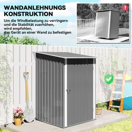 Outsunny Gerätehaus 1 x 1,03 m Grau