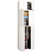 VCM Holz Besenschrank Staubsauger Putzschrank Lona 70 x 39 x 223 cm weiß
