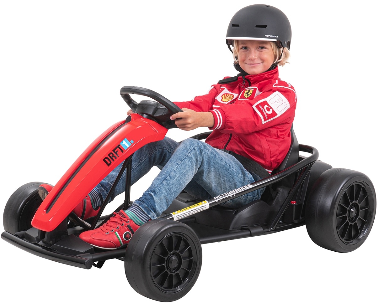 Drift-Kart SX1968, Drift-Scooter Go-Kart 700 Watt, EVA-Weichgummireifen vorne, Bremsautomatik (Rot)