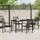 vidaXL Garten Essgruppe 5 pcs Schwarz PVC-Rattan