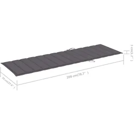 vidaXL Gartenliege Sonnenliege 71 x 30 x 26 cm Grau