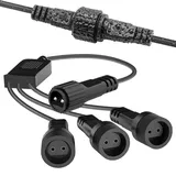 Lichterkette Verteiler, Gcstnn Splitter Verteiler für Weihnachtsbeleuchtung 1 bis 3 Y-förmigen Zwei Pin Connector, für Eiszapfen Lichter,Vorhang Lichter,G40 Globe Lichter