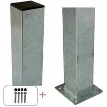 Plus Zaunpfosten 8 x 96 cm Silber/Metall