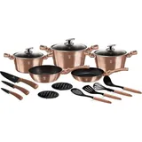 Berlinger Haus Rose Gold Topf-Set 14-tlg. 3 x Kochtopf + 2 x Bratpfanne + 3 x Messer + 4 x Küchenutensilien + 2 x Untersetzer
