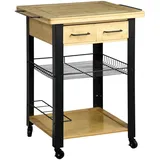 KESPER Servierwagen Kesper 2589113, Schwarz, Eiche, Metall, Holzwerkstoff, 71x88x60 cm Esszimmer, Barmöbel, Barwagen