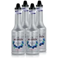 Monin Fruchtpüree Mix Blueberry Blaubeere 1L Cocktails Milchshakes (4er Pack)