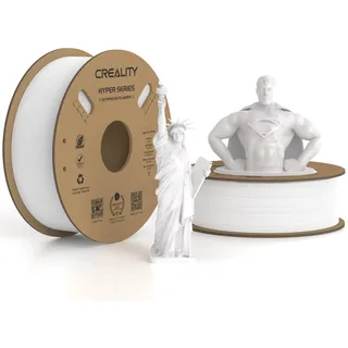 Creality Hyper PLA Filament 1.75 mm 2 KG Weiß, 30-600 mm/s Hochgeschwindigkeits PLA 3D Drucker Filament, 2 Pack 1KG Spule (2.2 lbs) PLA, Maßgenauigkeit +/-0.02 mm, für die meisten 3D Drucker