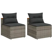 vidaXL Gartensofa ohne Armlehnen 57 x 61 x 25 cm grau 2 St.