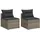 vidaXL Gartensofa ohne Armlehnen 57 x 61 x 25 cm grau 2 St.