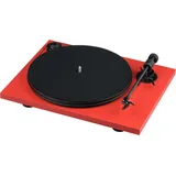 Pro-Ject Primary E Phono, Audiophiler Plug&Play Plattenspieler mit integrierter Phono Vorstufe (Rot)